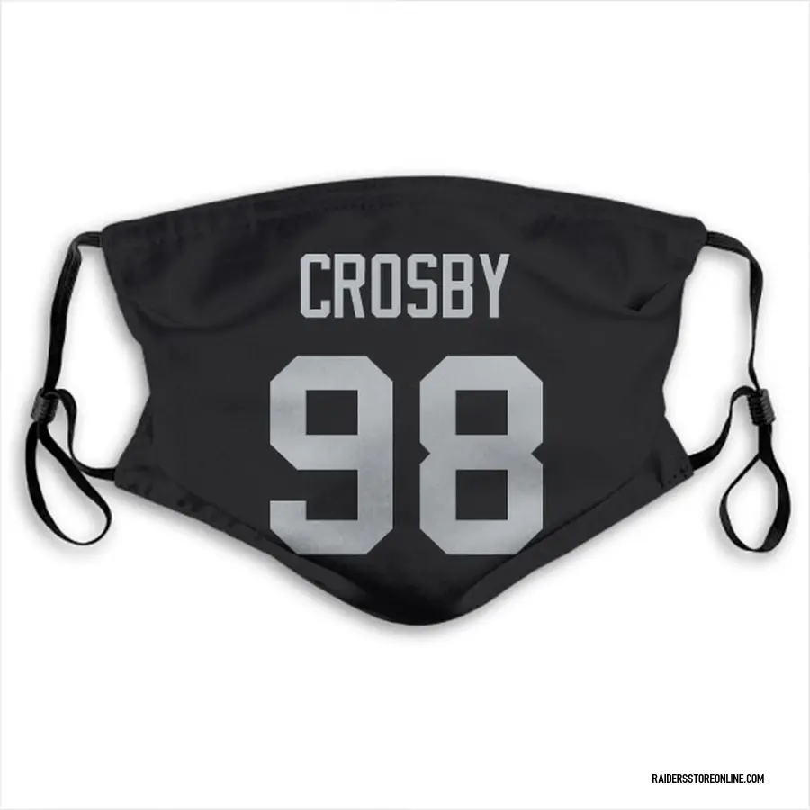 Maxx Crosby Las Vegas Raiders Black Jersey Name & Number Face Mask With PM2.5 Filter