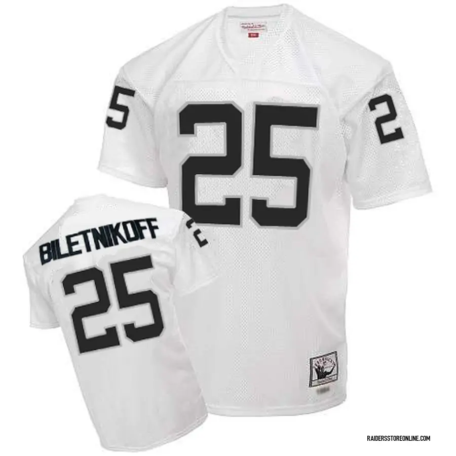 Mitchell and Ness Fred Biletnikoff Las Vegas Raiders Men's Authentic White Throwback  Jersey