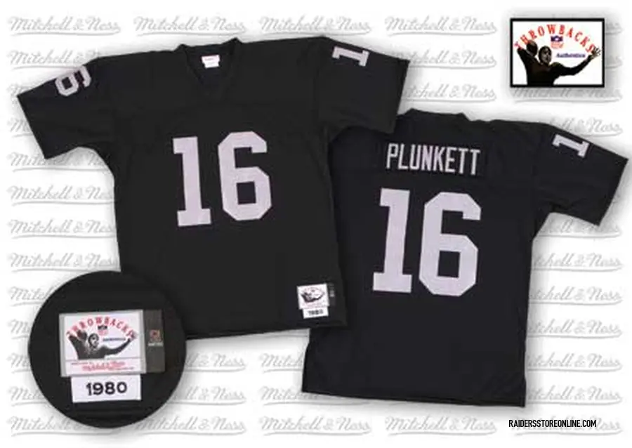Mitchell and Ness Jim Plunkett Las Vegas Raiders Men's Authentic Black Throwback Jersey