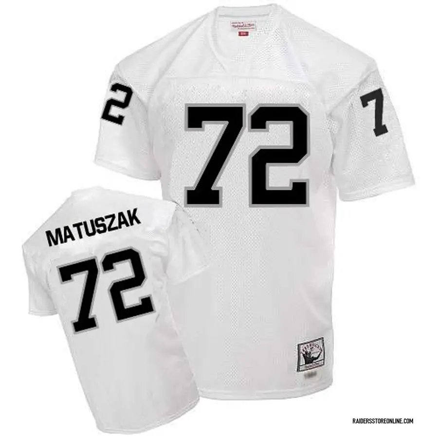 Mitchell and Ness John Matuszak Las Vegas Raiders Men's Authentic White Throwback  Jersey