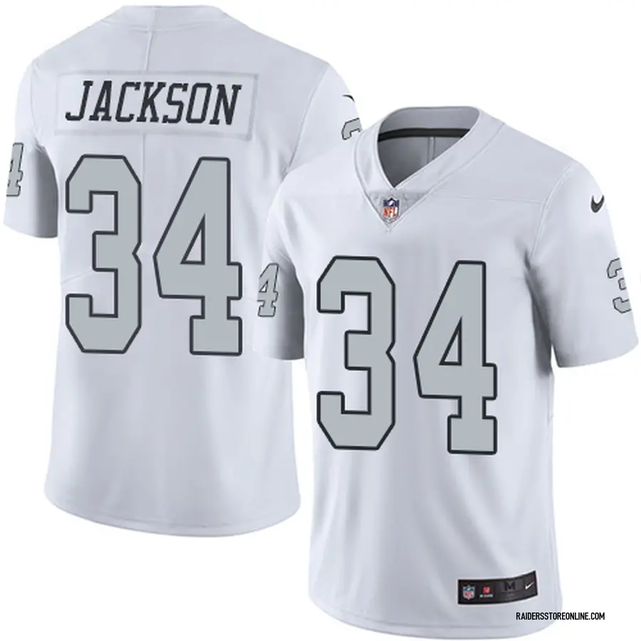 Nike Bo Jackson Oakland Raiders Youth Elite White Color Rush Jersey