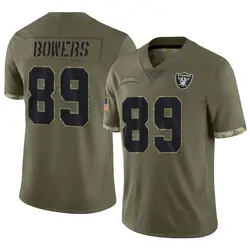 Nike Brock Bowers Las Vegas Raiders Youth Limited Olive 2022 Salute To Service Jersey