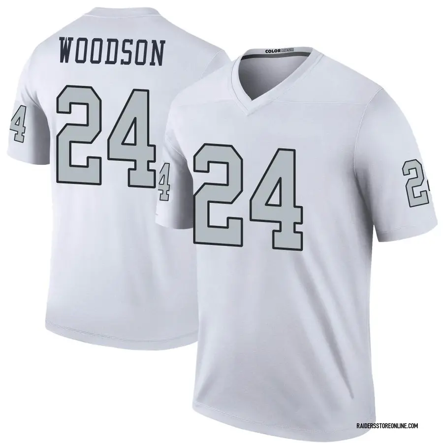 Charles Woodson Las Vegas Raiders Men's Legend White Color Rush T-Shirt