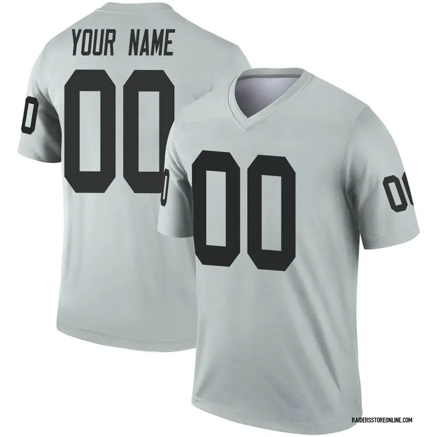 Nike Custom Las Vegas Raiders Men's Legend Inverted Silver Jersey