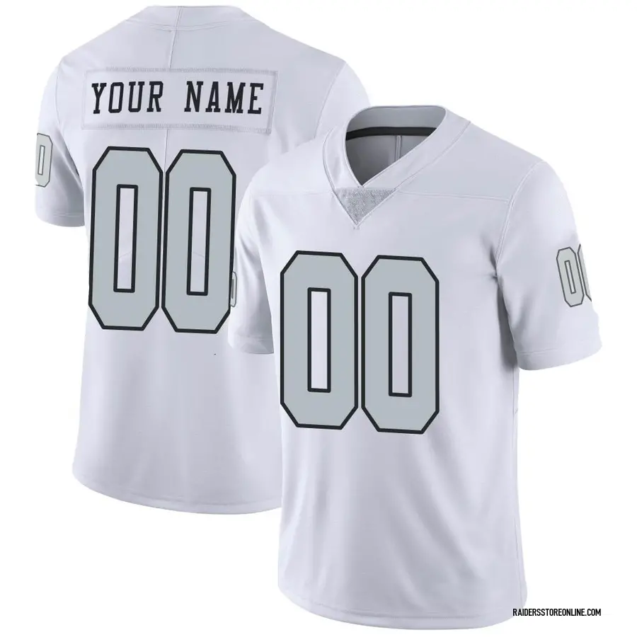 Nike Custom Las Vegas Raiders Men's Limited White Color Rush Jersey