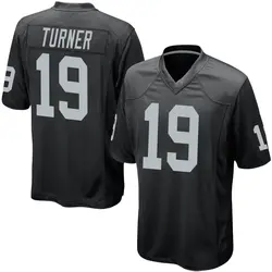 Nike DJ Turner Las Vegas Raiders Youth Game Black Team Color Jersey