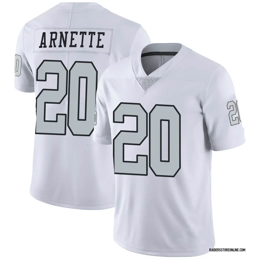 Nike Damon Arnette Las Vegas Raiders Men's Limited White Color Rush Jersey