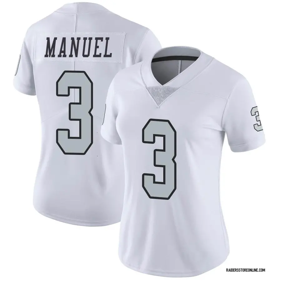 Nike Ej Manuel Oakland Raiders Women S Limited White Color Rush Jersey