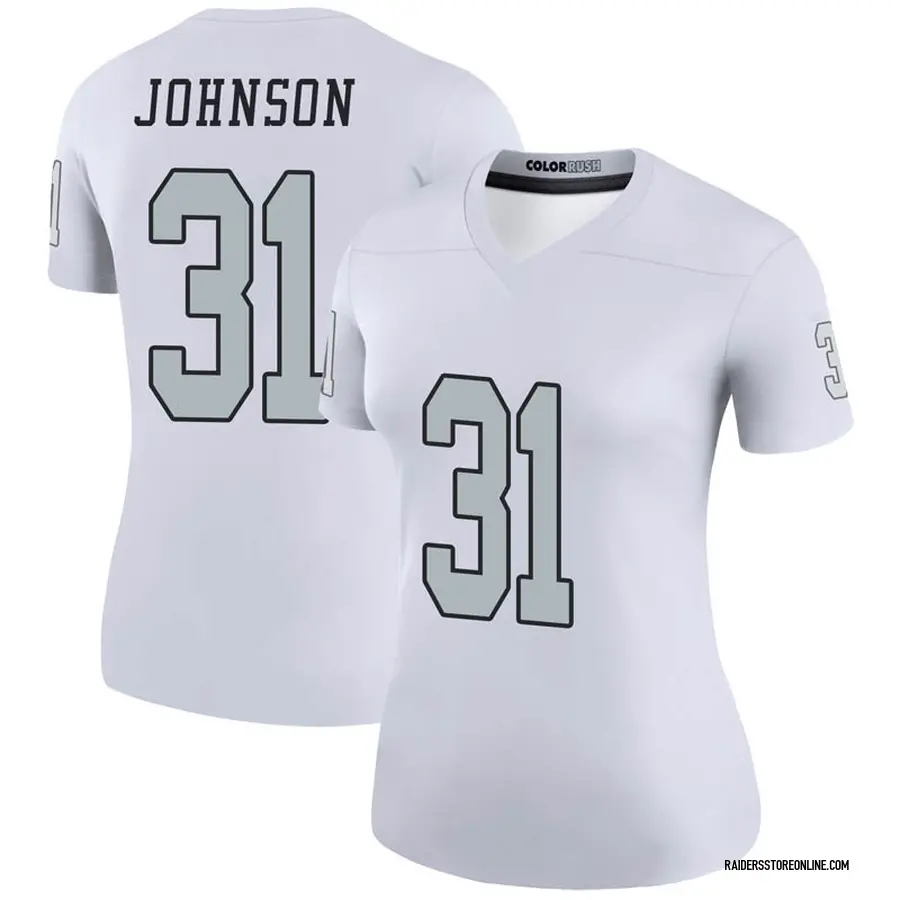 Nike Isaiah Johnson Las Vegas Raiders Women's Legend White Color Rush Jersey