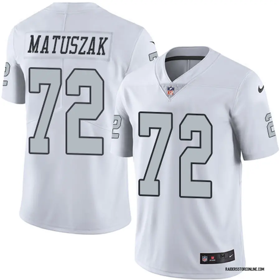 Nike John Matuszak Oakland Raiders Youth Limited White Color Rush Jersey