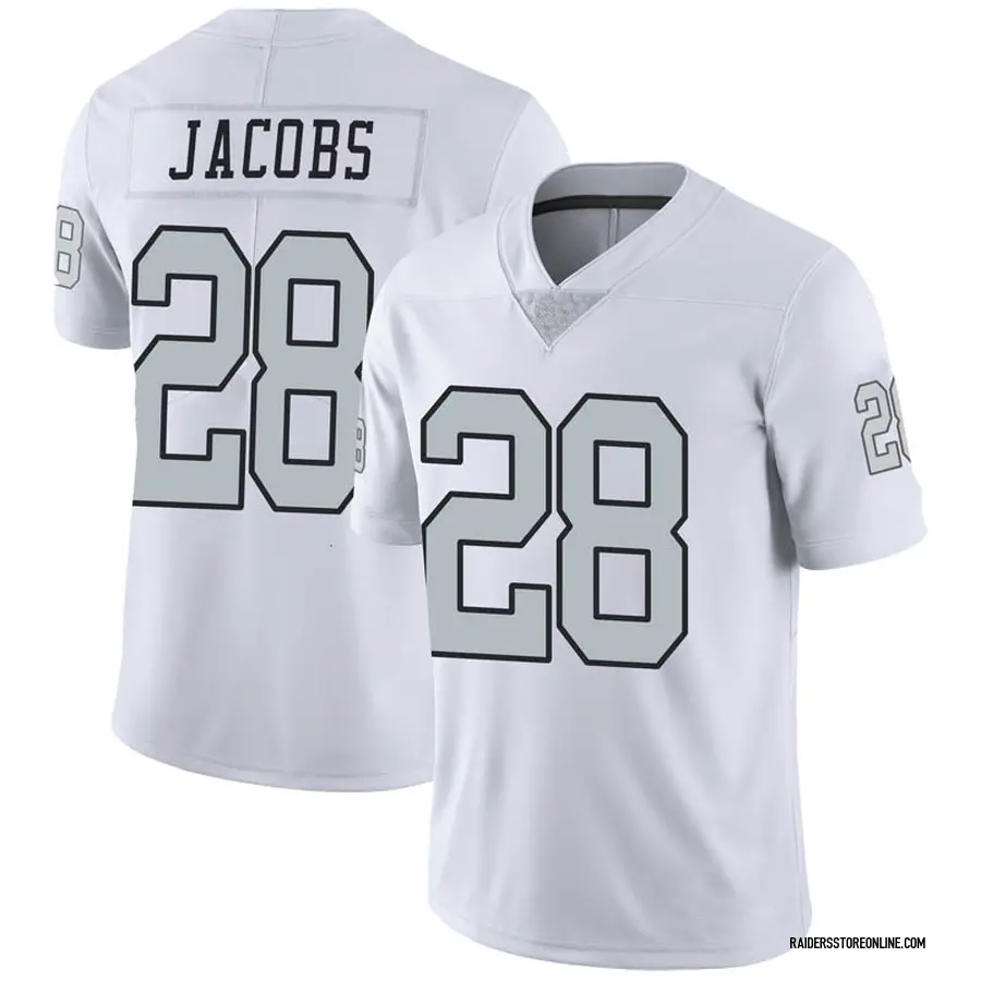 Nike Josh Jacobs Las Vegas Raiders Youth Limited White Color Rush Jersey