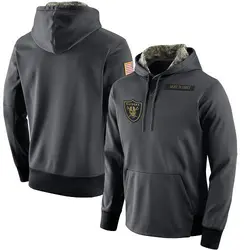 Las Vegas Raiders Men's Anthracite Salute to Service Player Performance Hoodie