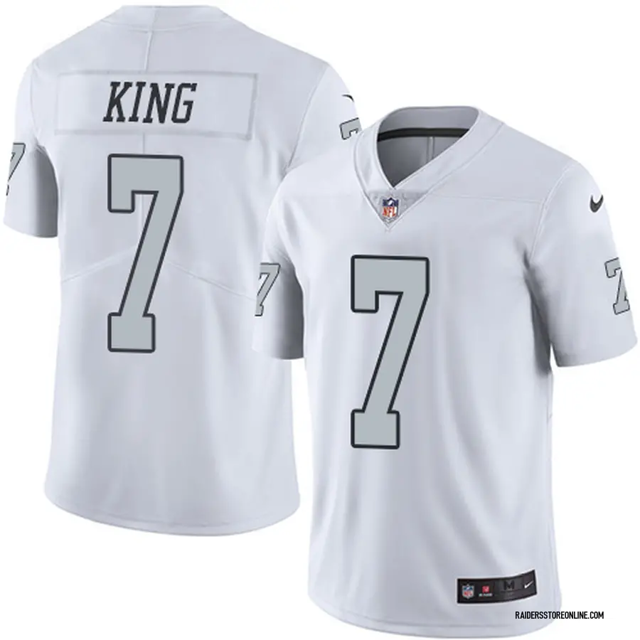 Nike Marquette King Oakland Raiders Men s Limited White Color Rush Jersey