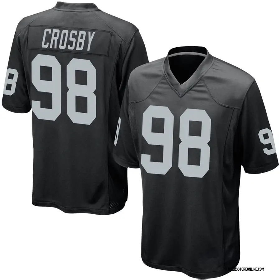 ウォームアップウェア NFL Las Vegas Raiders Crosby 98 Jersey Nike Maxx Crosby Las Vegas Raiders Men's Game Black Team Color Jersey