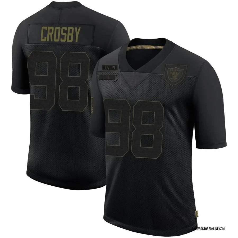 Nike Maxx Crosby Las Vegas Raiders Men's Limited Black 2020 Salute To Service Jersey