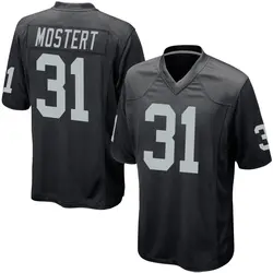 Nike Raheem Mostert Las Vegas Raiders Men's Game Black Team Color Jersey