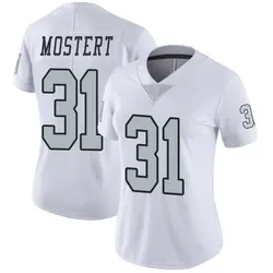 Nike Raheem Mostert Las Vegas Raiders Women's Limited White Color Rush Jersey