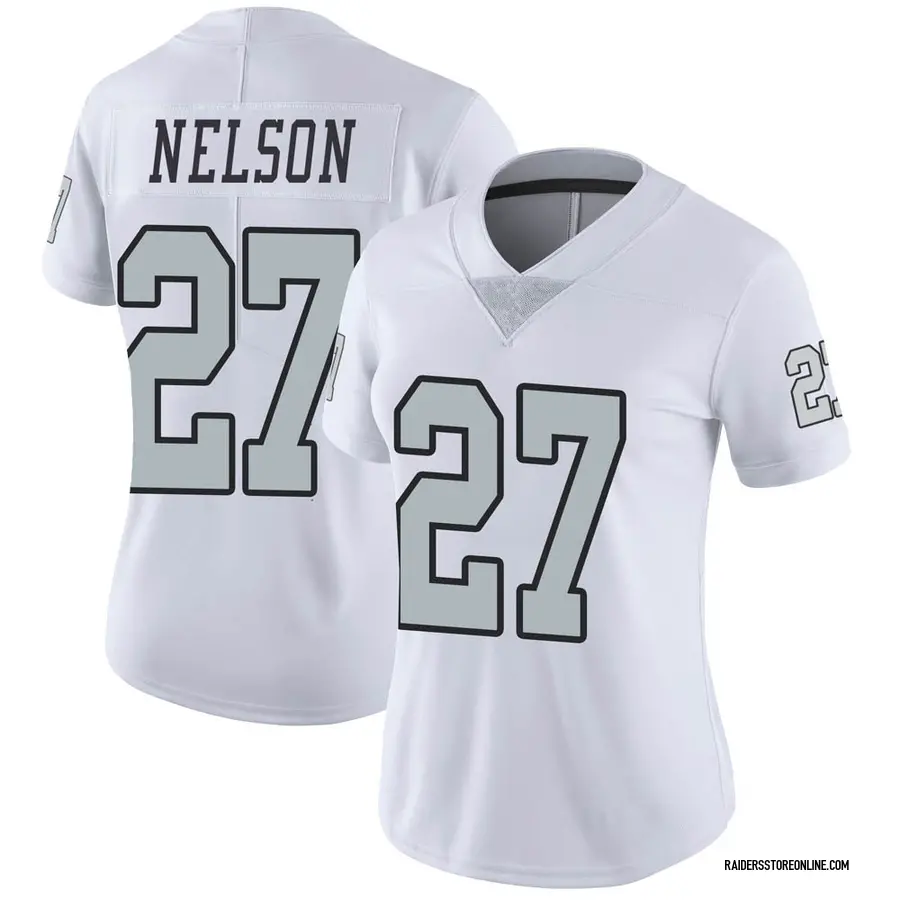 Nike Reggie Nelson Las Vegas Raiders Women's Limited White Color Rush Jersey