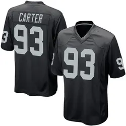 Nike Zach Carter Las Vegas Raiders Youth Game Black Team Color Jersey